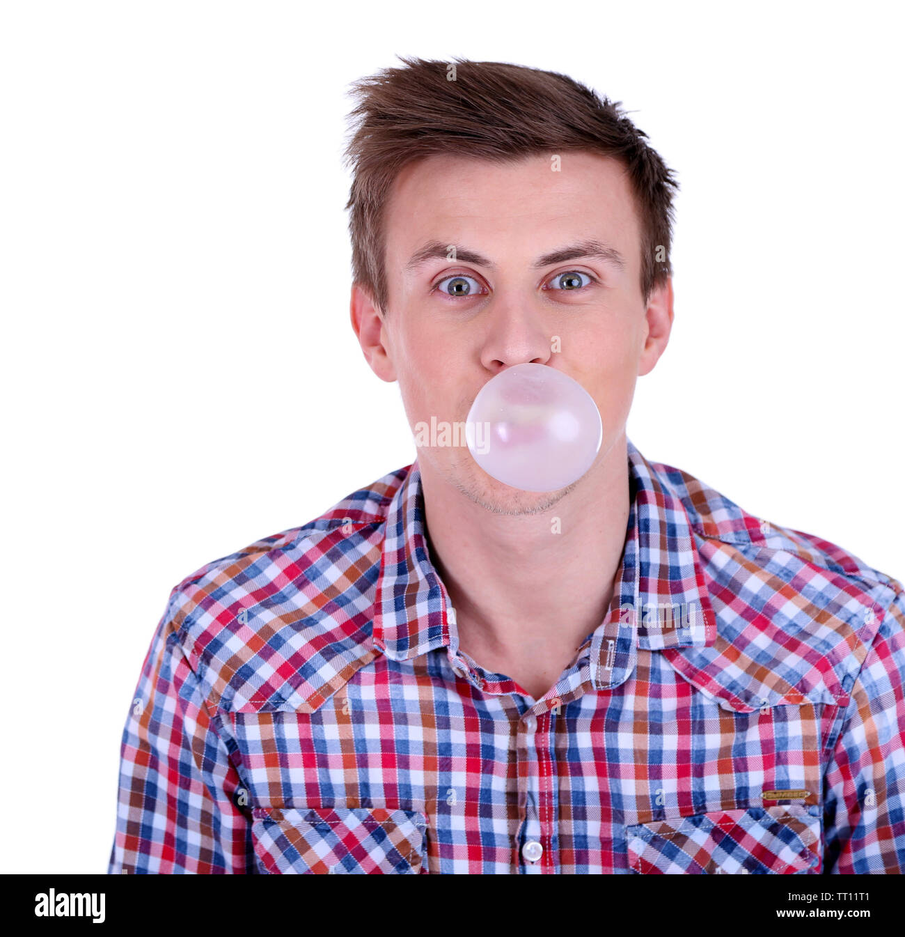 Boy blowing bubble gum hires stock photography and images Alamy