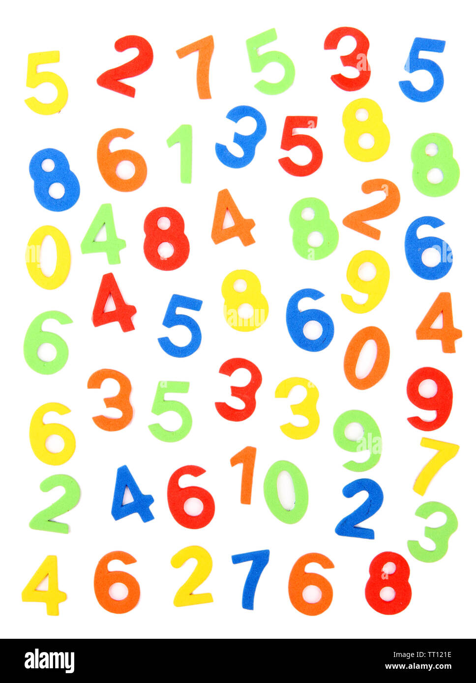 Colorful numbers, isolated on white Stock Photo - Alamy
