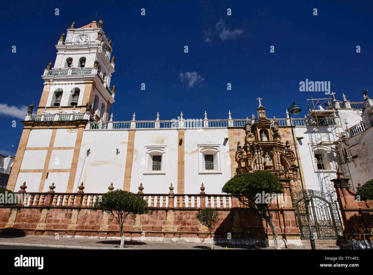Metropolitan Cathedral of colonial Sucre, Bolivia Stock Photo