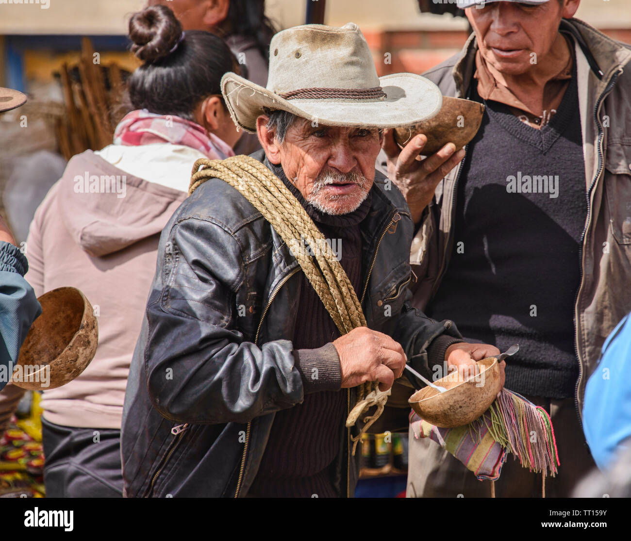 Scenes from the Sunday Market in Tarabuco, Bolivia Stock Photo