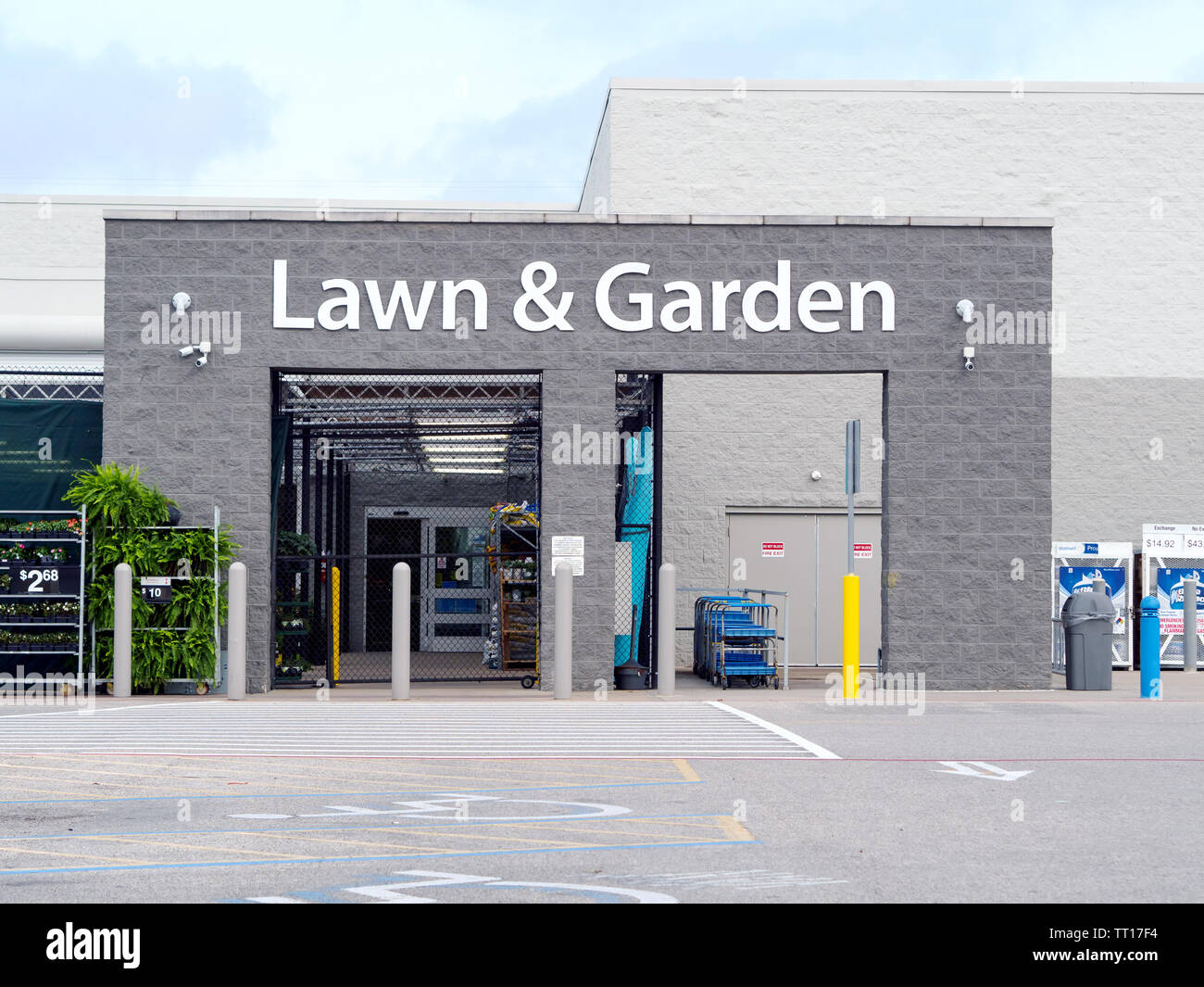 Lawn Garden Center Sign And Entrance At A Walmart Supercenter In