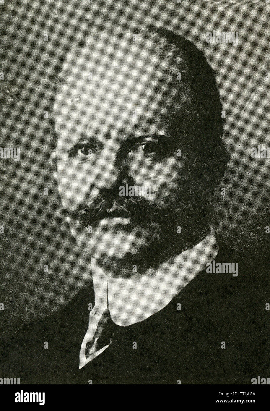 This photo, dating to before 1922, relates to World War I. The caption reads: Alfred Zimmerman, Germany’s ex-Foreign Minister. Stock Photo
