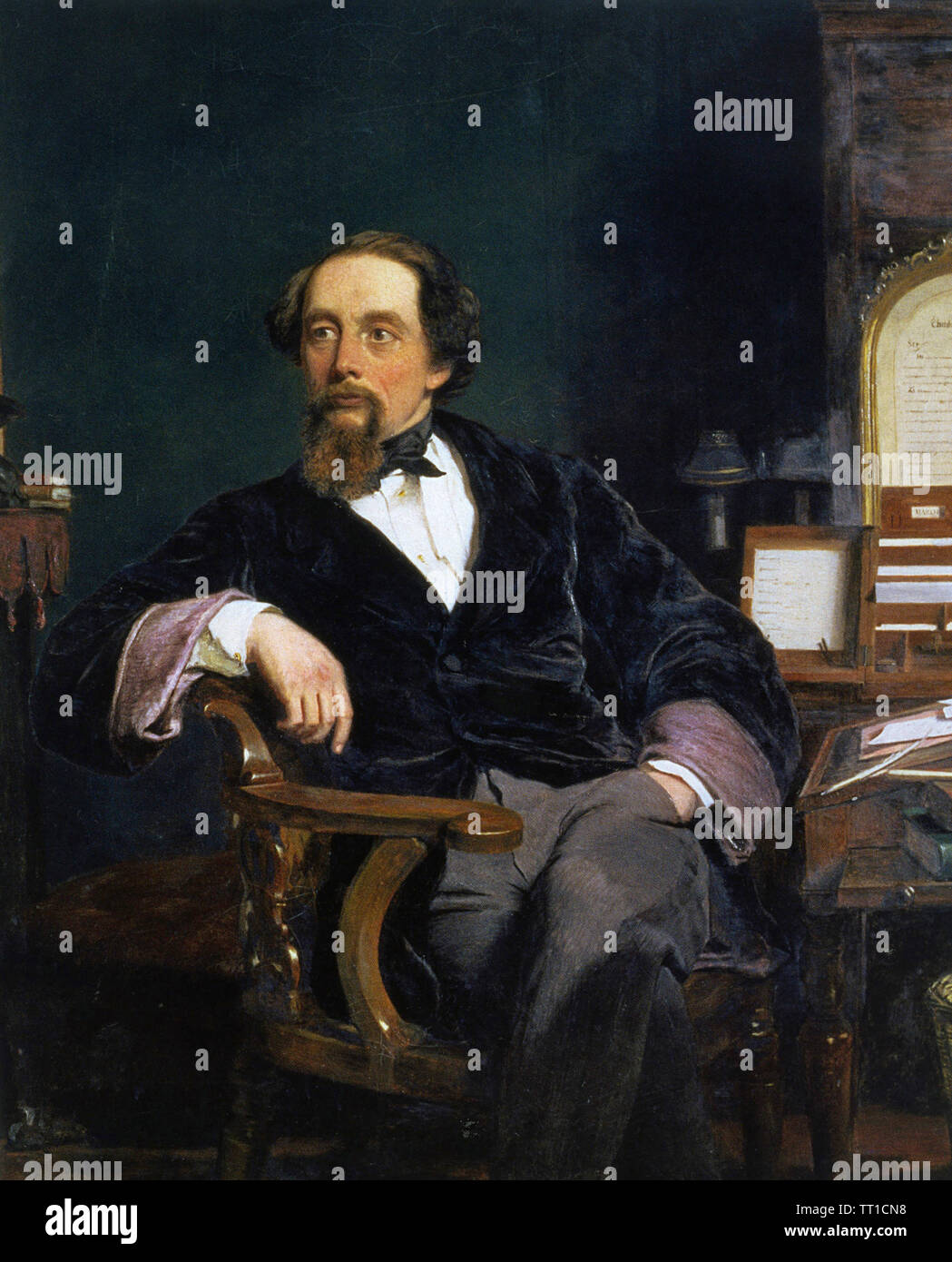 CHARLES DICKENS (1812-1870) English novelist painted by William Frith in 1859 Stock Photo