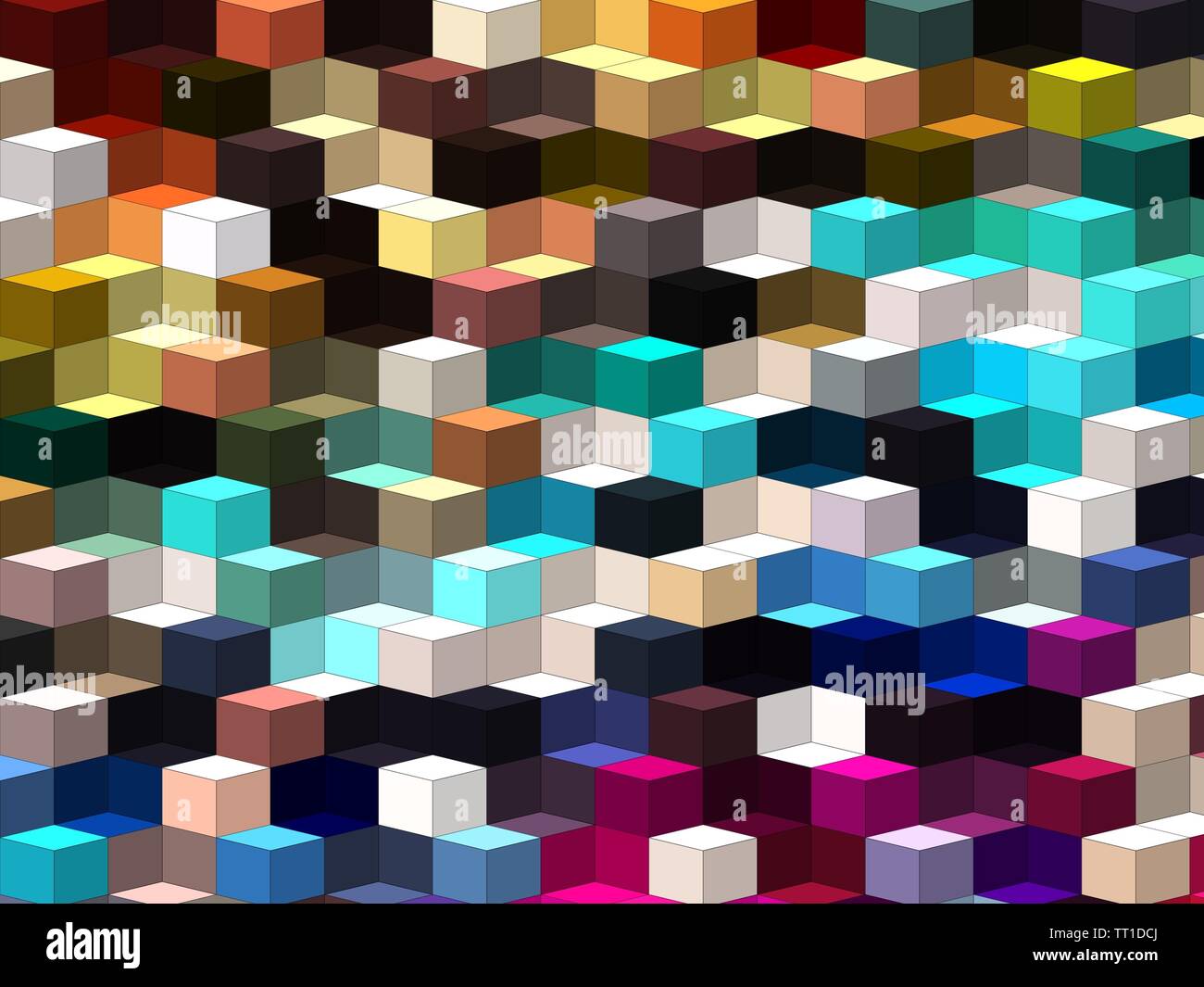 isometric minimal abstract cubes and squares colorful backgrounds ...