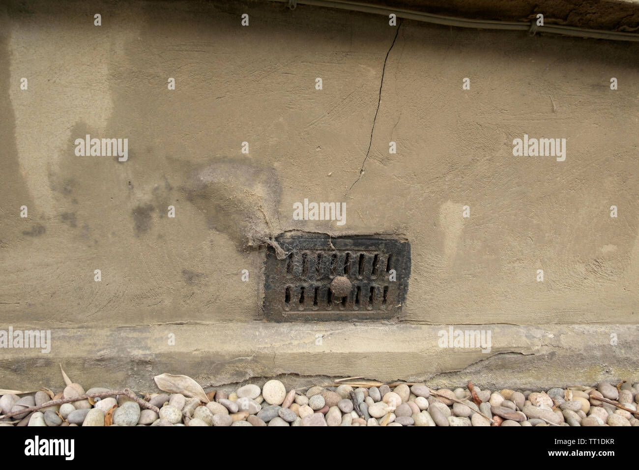 Old ventilation grill covered in cobwebs in house in the Victorian ...