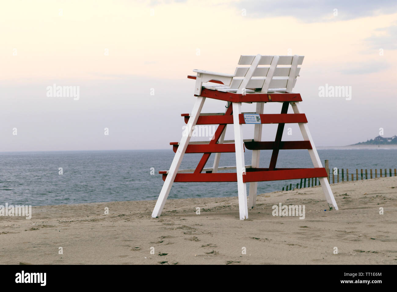 A lifeguard's chair on the beach in Cape May, New Jersey, USA Stock