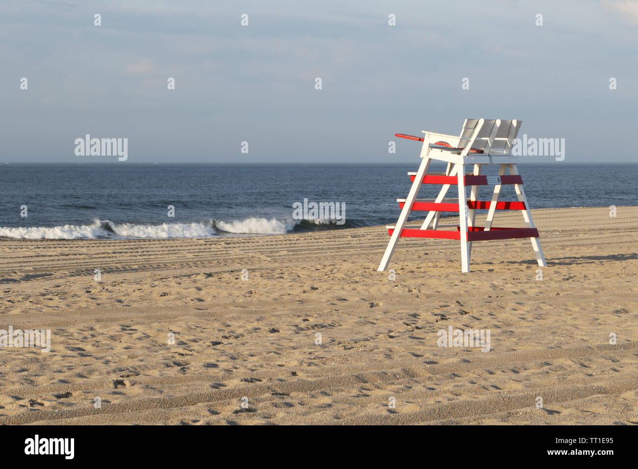A lifeguard's chair on the beach in Cape May, New Jersey, USA Stock