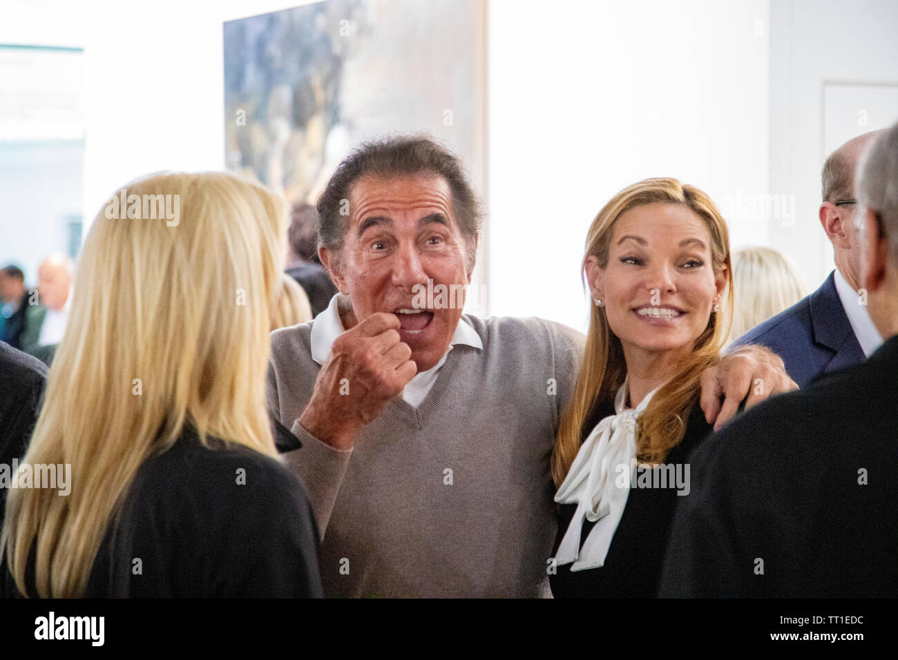 Real Estate investor, Casino mogul, art collector and donor to the Republican Party, Steve Wynn with his wife Andrea Hissom at the 49th annual Art Basel art fair in Basel. Steve Wynn also figured in 'Open Secret', one of the controversial art installations this year, where Andrea Bowers published names, pictures and stories of men caught up in the #metoo and Time's Up movement. Stock Photo
