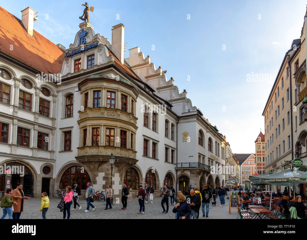 The Outside Of The Hofbrauhaus In Munich Germany On A Sunny