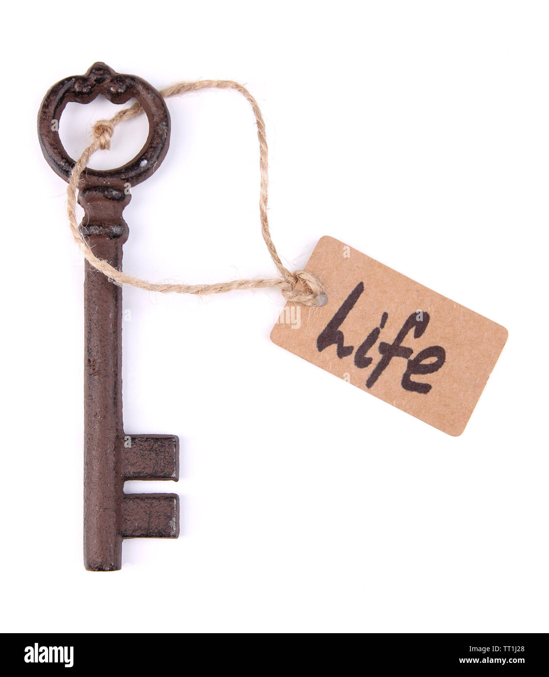 Key to life, Conceptual photo. Isolated on white Stock Photo - Alamy
