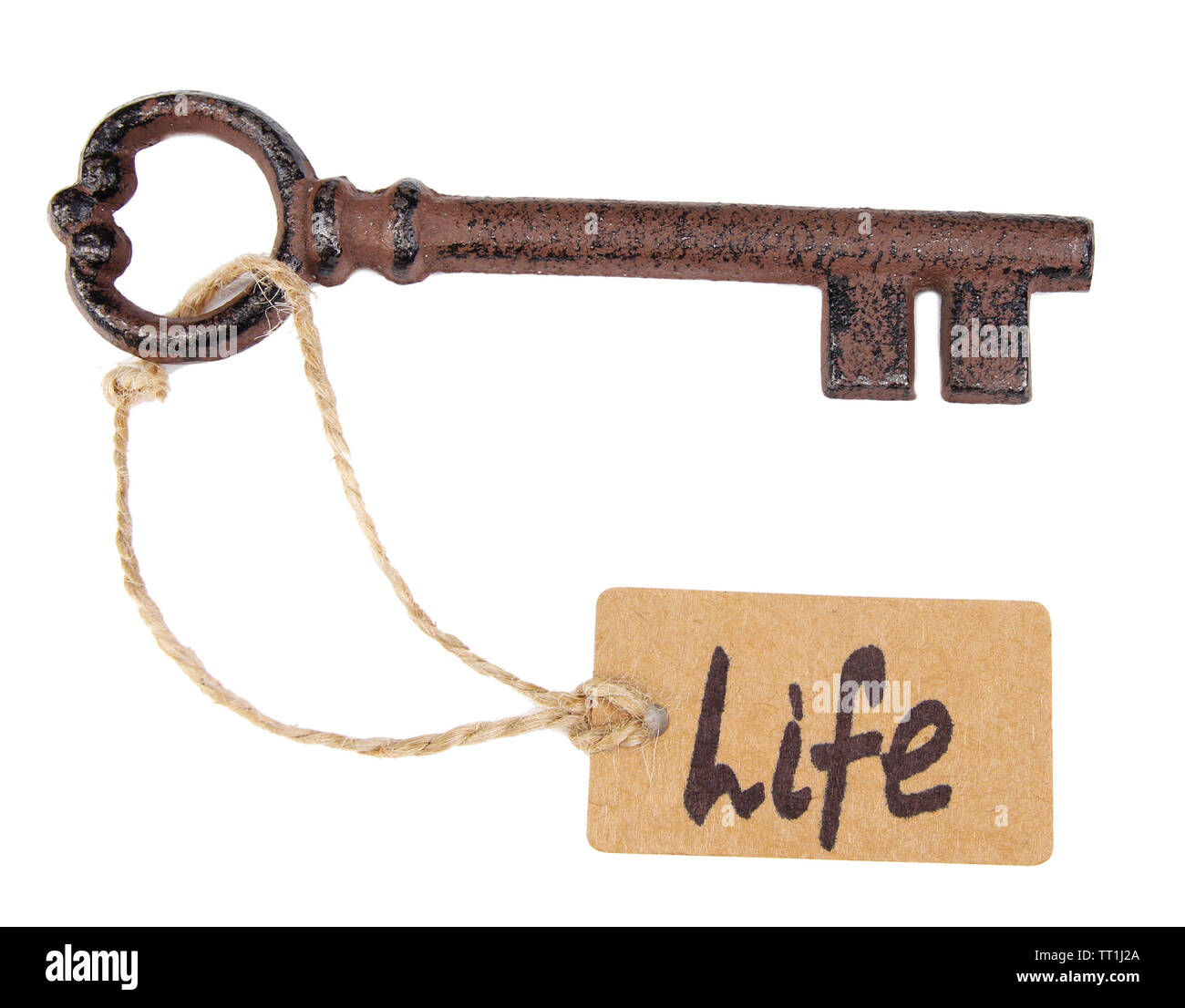 Key to life, Conceptual photo. Isolated on white Stock Photo - Alamy