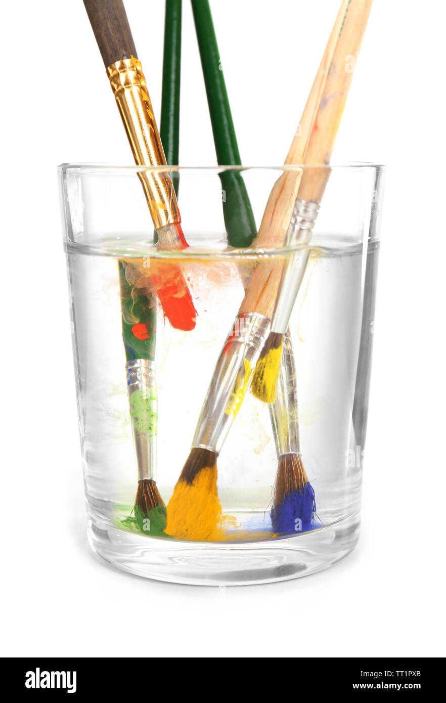 Cup water paint brush hi-res stock photography and images - Alamy