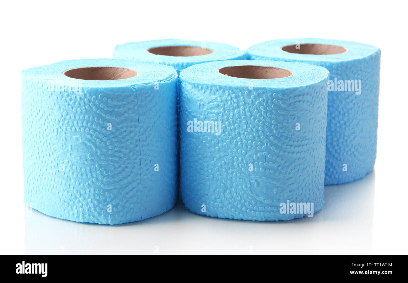 Color toilet paper rolls isolated on white Stock Photo Alamy