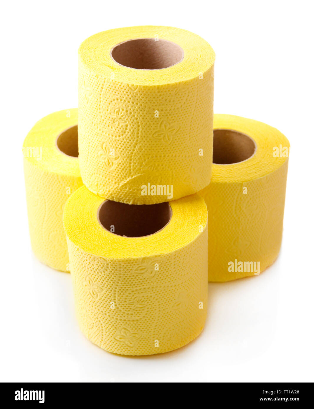 Color toilet paper rolls isolated on white Stock Photo Alamy