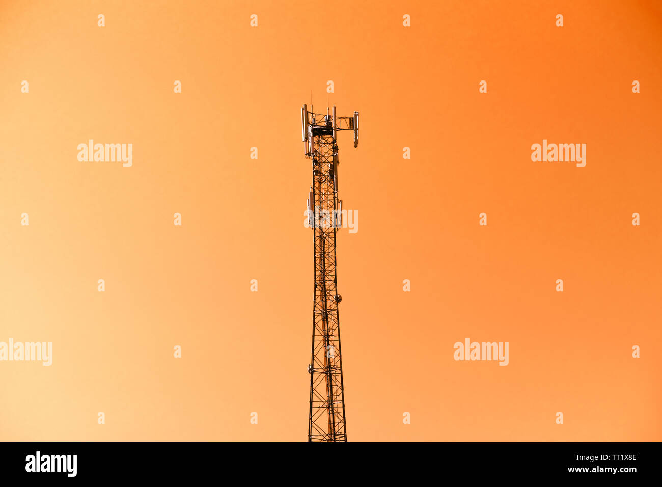 Mobile telecommunication cellular radio tower antenna Stock Photo