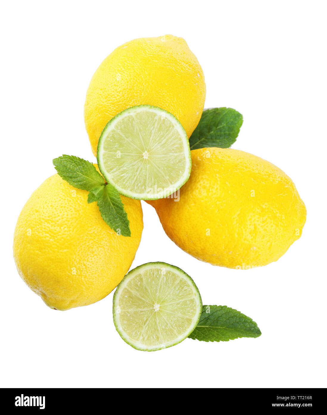 Lemons and limes, isolated on white Stock Photo Alamy
