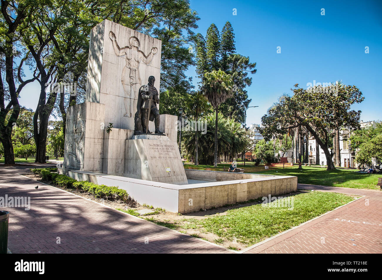 Bueno Aires, Argentina-Dec 25, 2018: Monument at Lezama Park in  Bueno Aires. Argentia. America Stock Photo