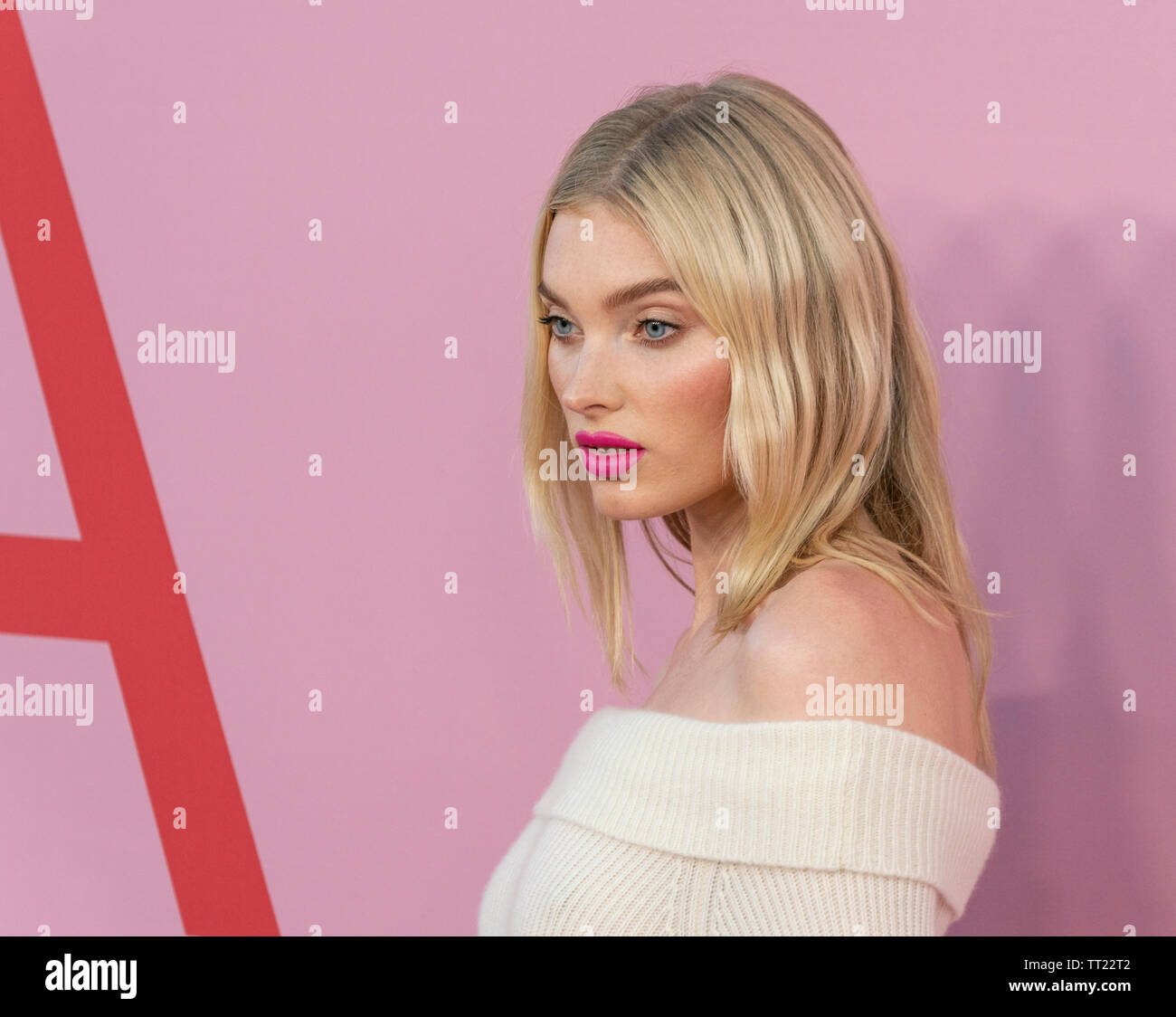 New York, NY - June 3, 2019: Elsa Hosk attends 2019 CFDA Fashion Awards at Brooklyn Museum Stock Photo