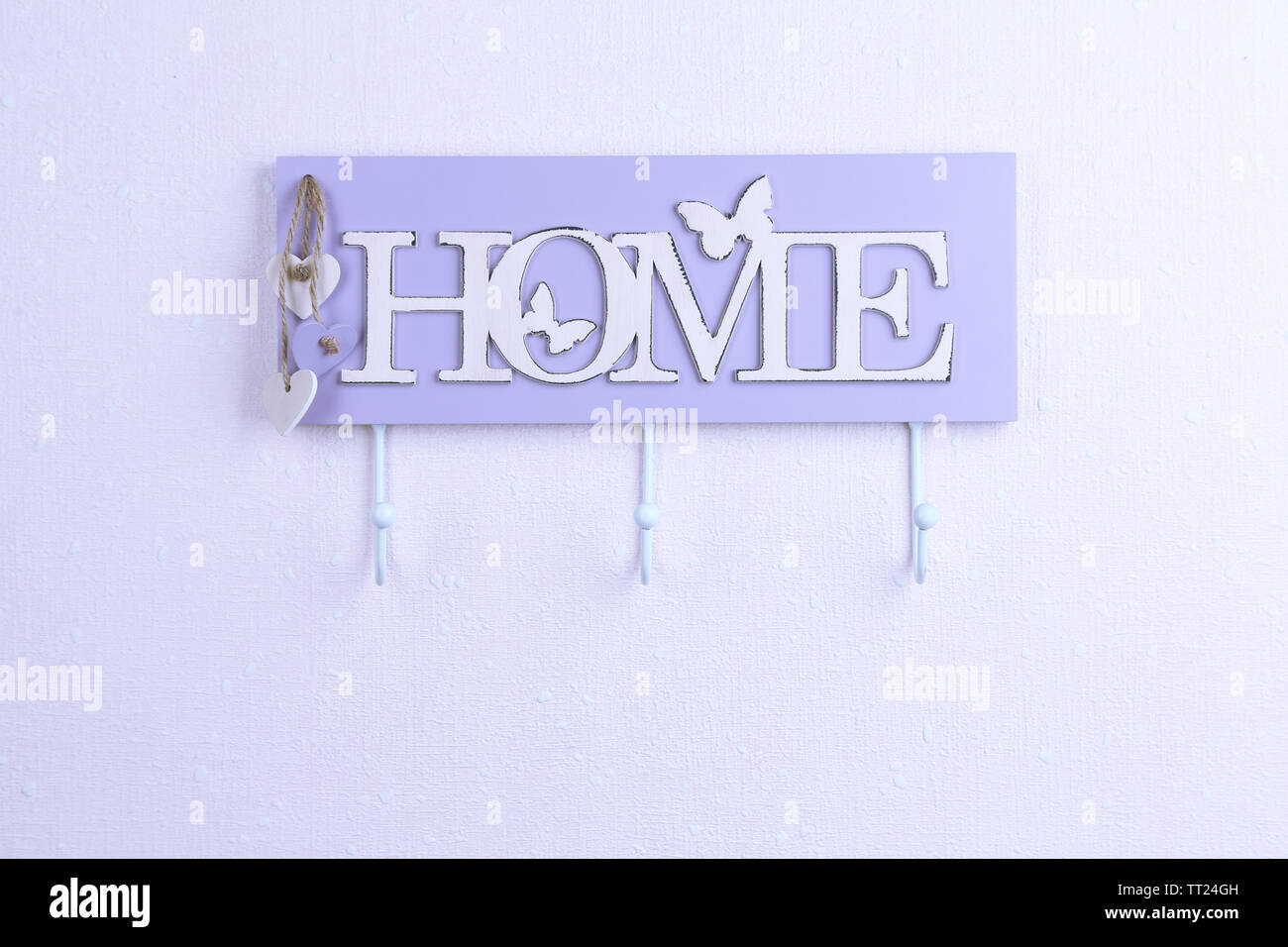 Key holder on white background Stock Photo