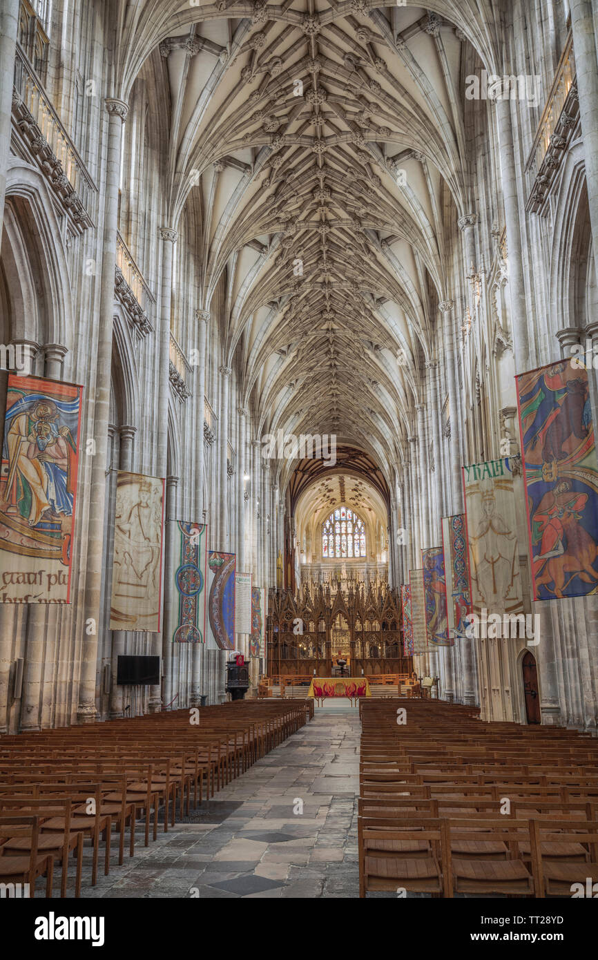 Interior of Winchester Cathedral Stock Photo Alamy