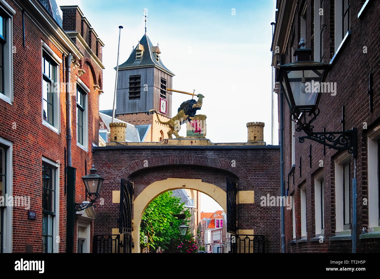 Old City Gate  of Leiden, South Holland Netherlands Stock Photo