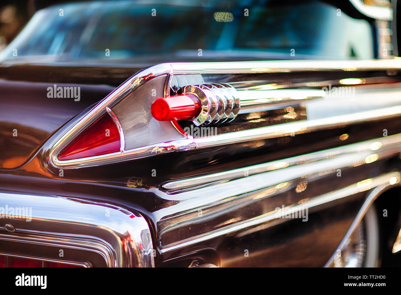 Tail Light Close Up View of a 1958 Mercury Park Lane Sedan Stock Photo