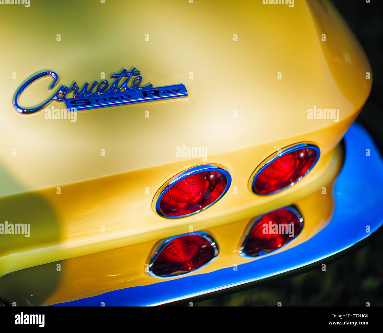 Close Up View of a the tail Lights of a 1967 Chevrolet Corvette Sting Ray Sports Coupe Stock Photo