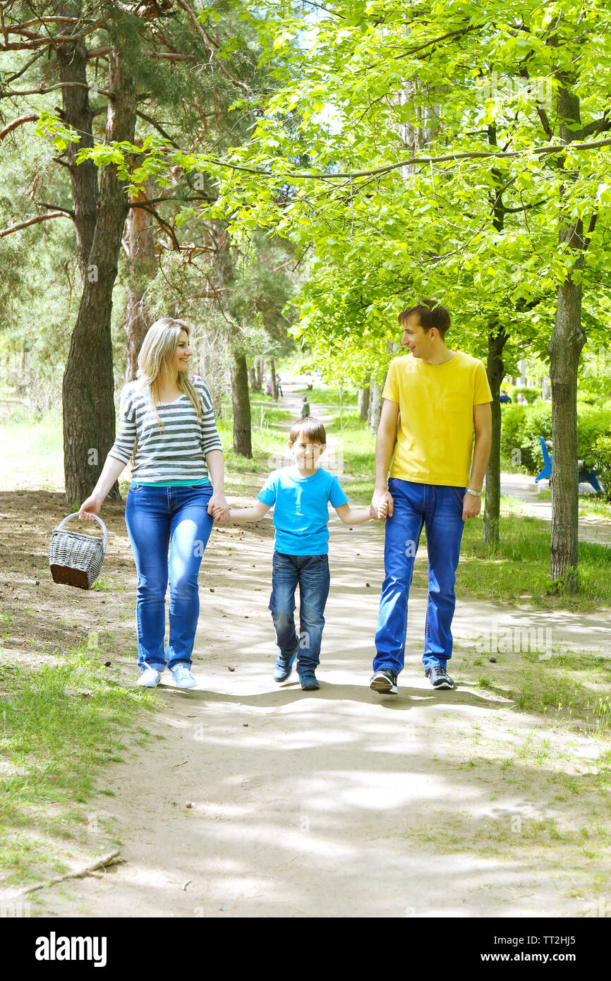 Happy family, walk in the park Stock Photo - Alamy