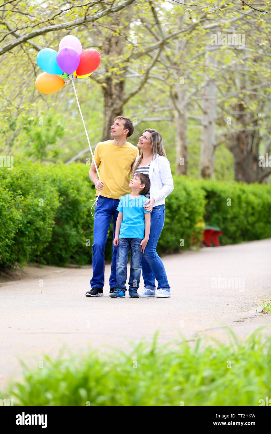 Happy family, walk in the park Stock Photo - Alamy