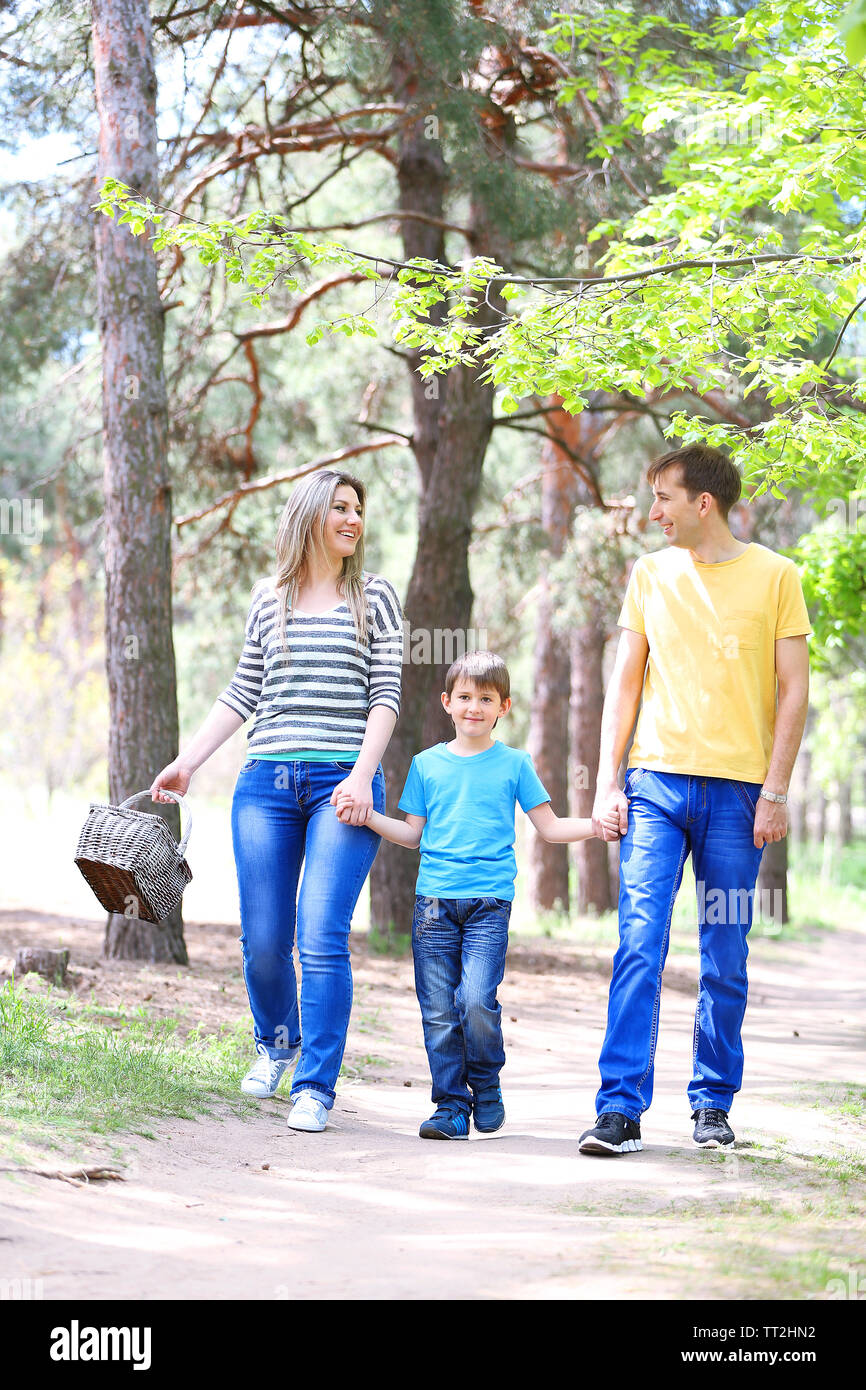 Happy family, walk in the park Stock Photo - Alamy