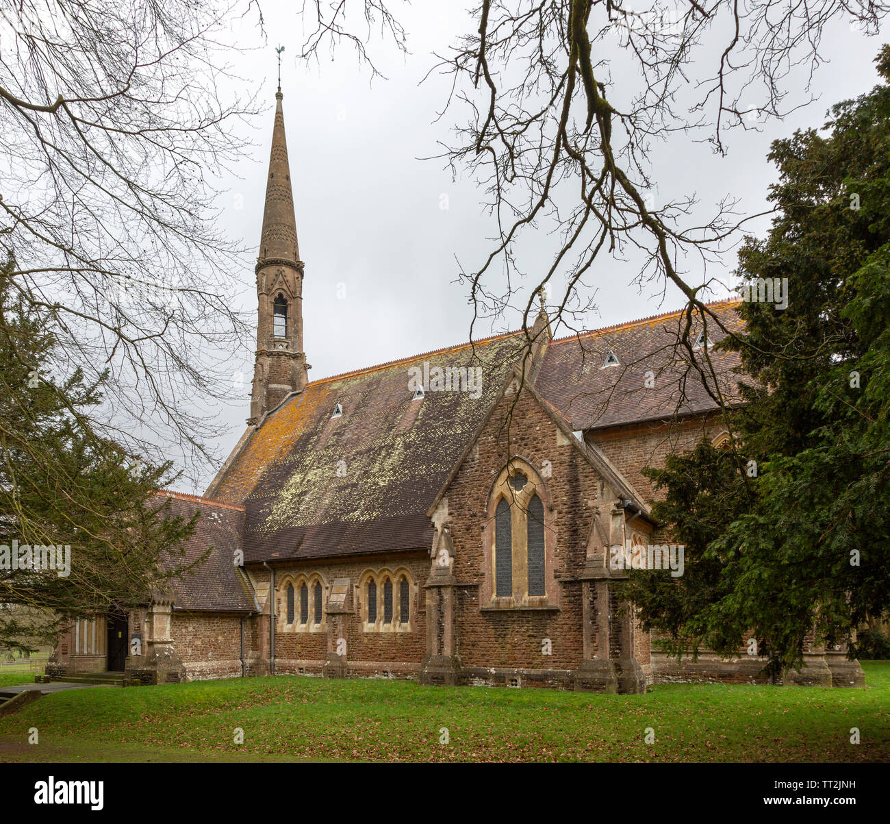 Victorian 19th century architecture church of Saint Mary, South Tidworth, Wiltshire, England, UK Stock Photo
