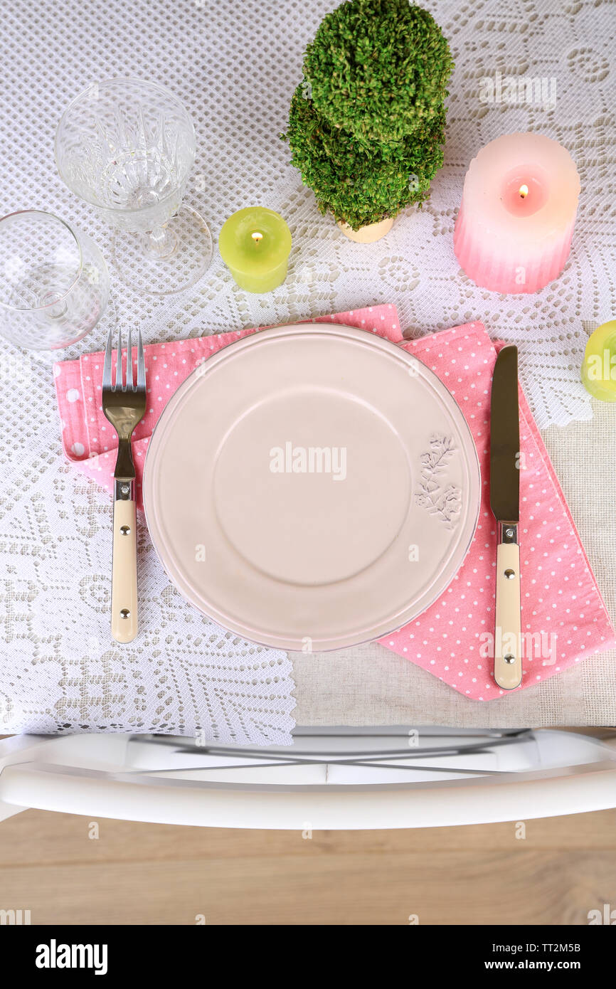 Spring table setting Stock Photo - Alamy