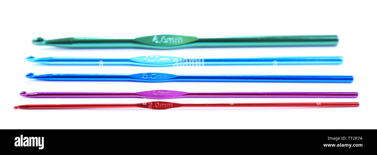Crochet hooks isolated on white Stock Photo - Alamy