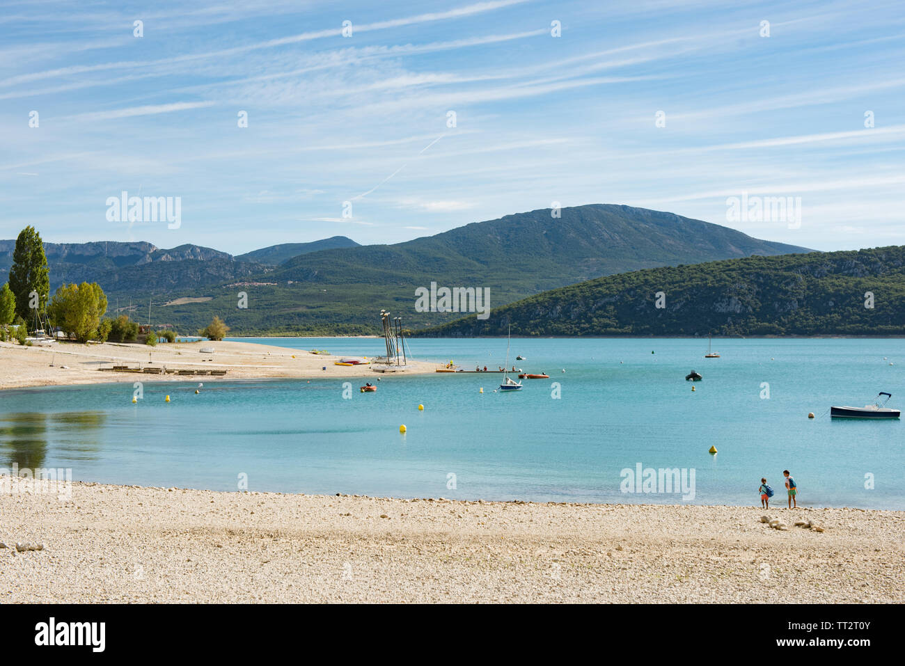 Beach of the Sainte Croix of Verdon lake, provence, France Stock Photo