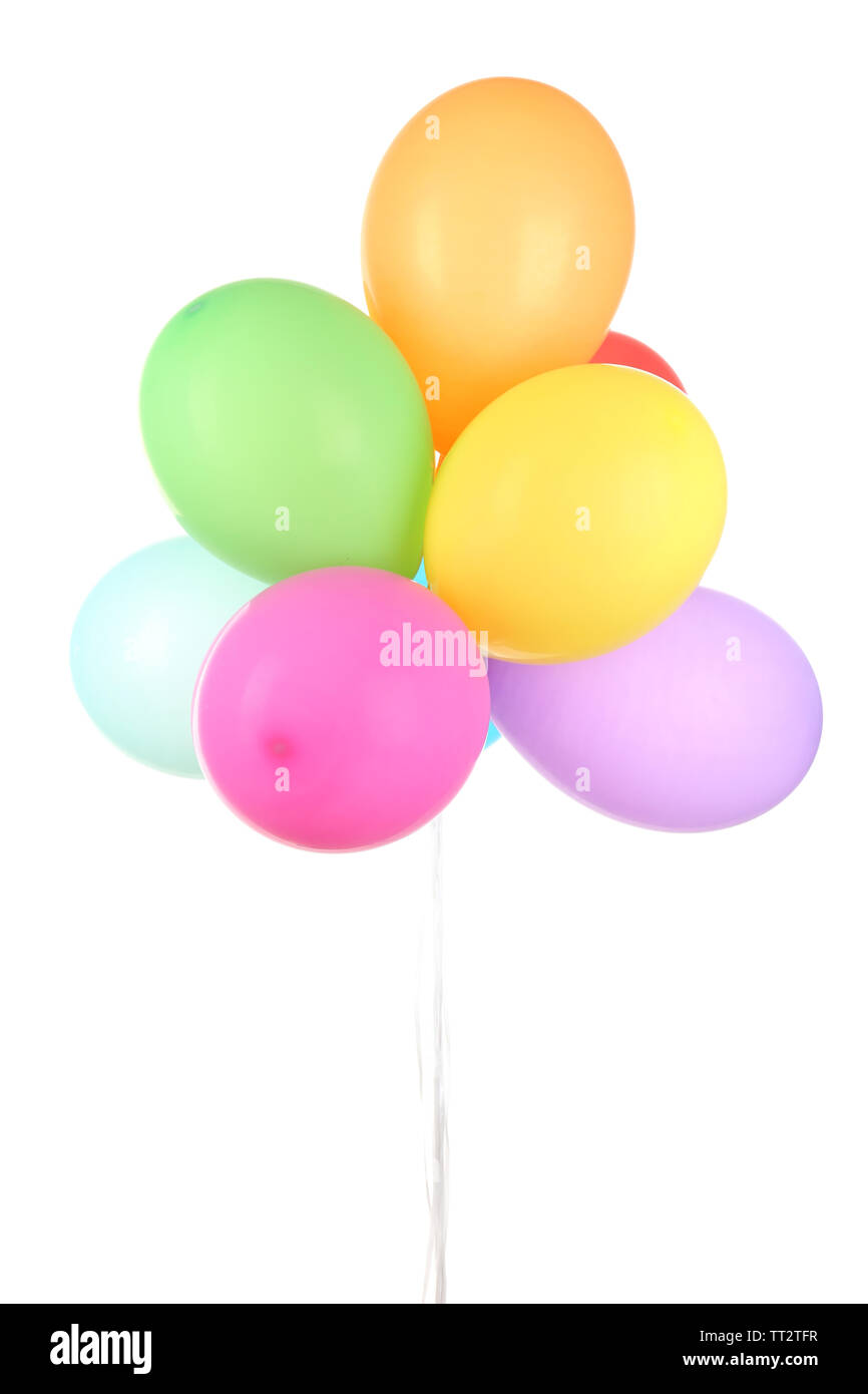 Color balloons isolated on white Stock Photo - Alamy