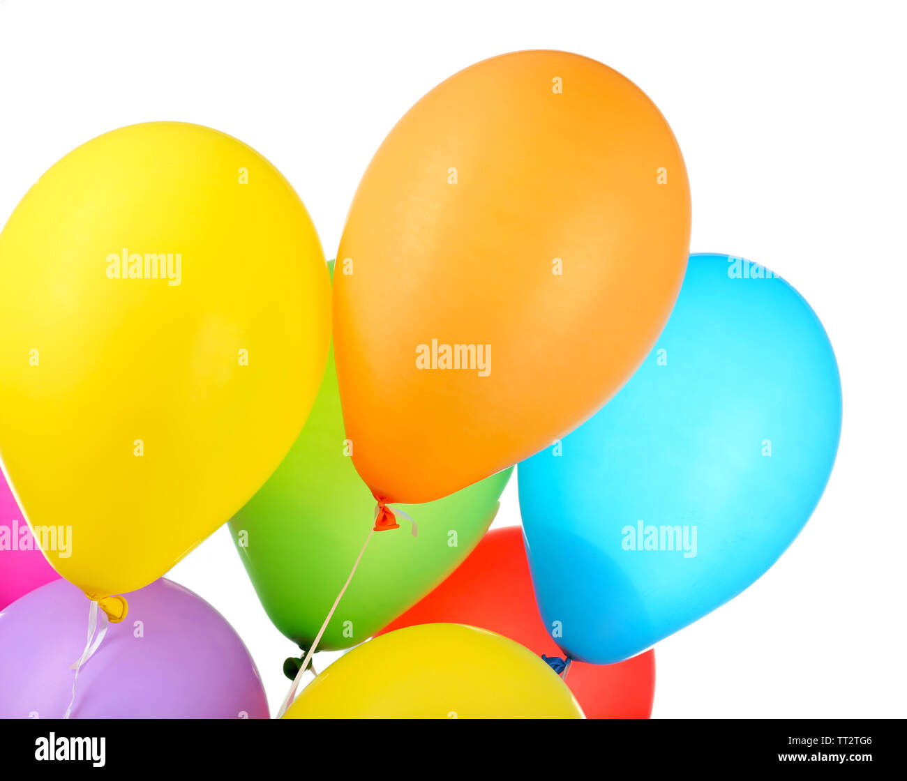 Color balloons isolated on white Stock Photo - Alamy