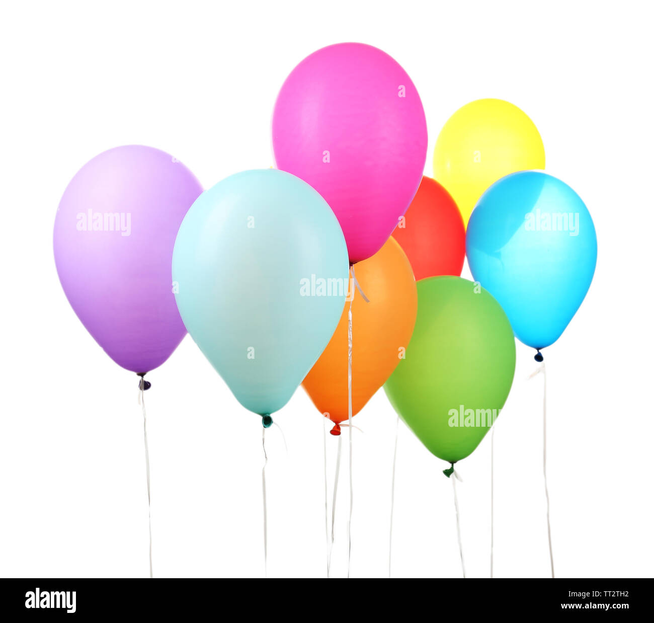 Color balloons isolated on white Stock Photo - Alamy