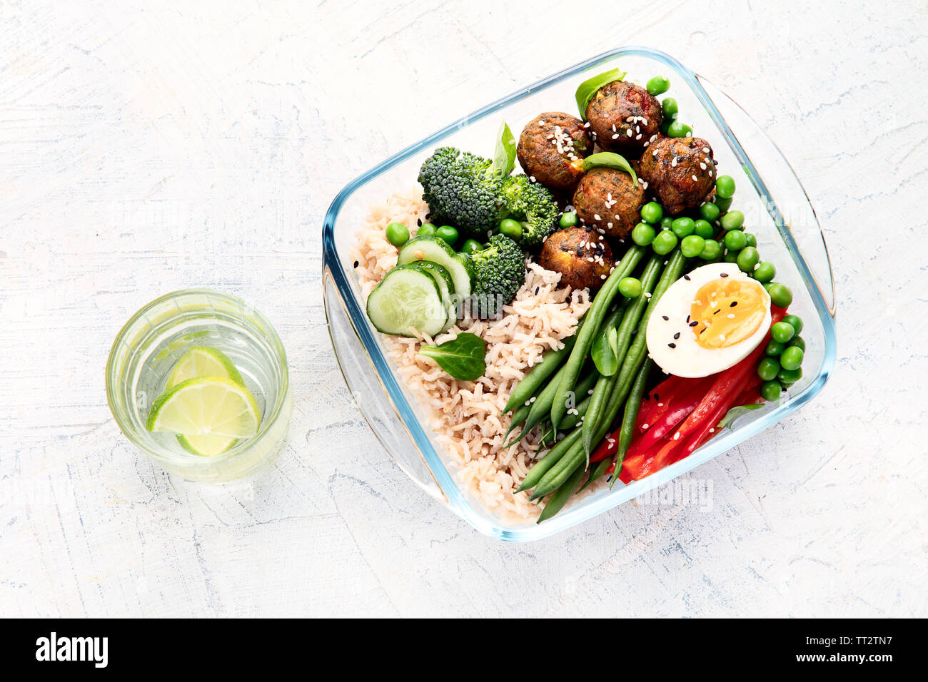 Healthy lunch box. Asian style food Stock Photo - Alamy