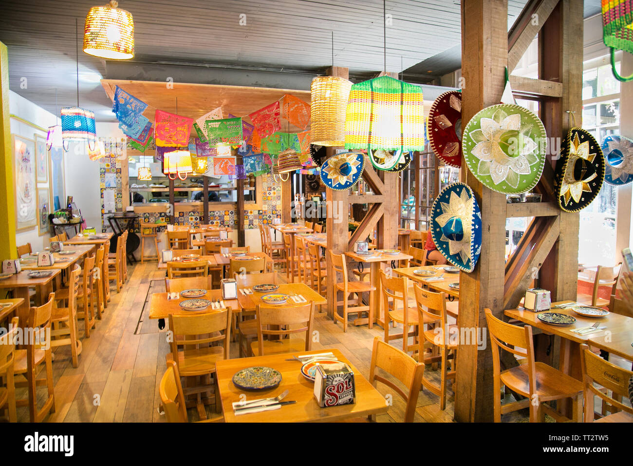 Santiago, Chile Dec 29, 2018 Inside of the restaurant at Patio