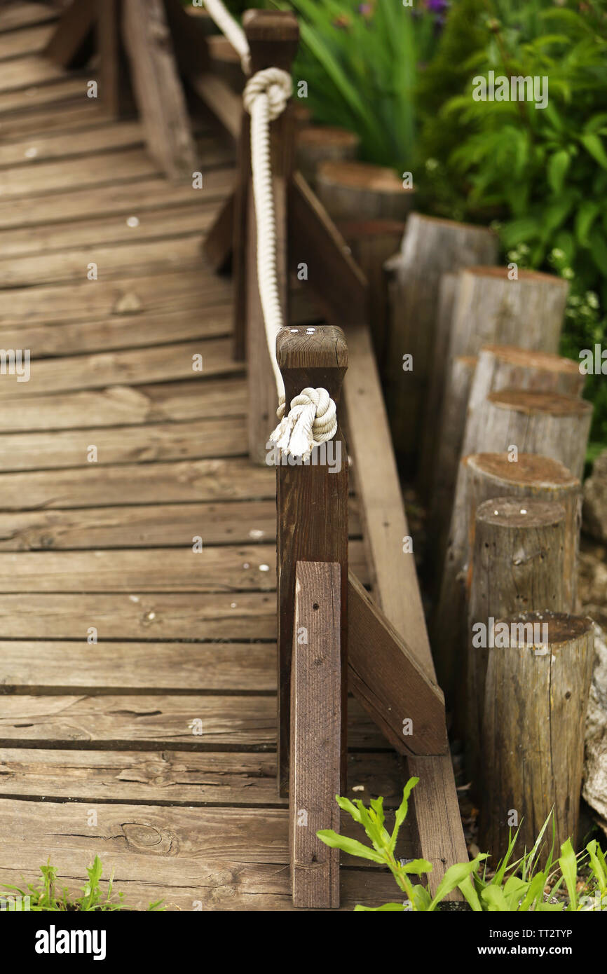 Old wooden fence in the garden Stock Photo - Alamy
