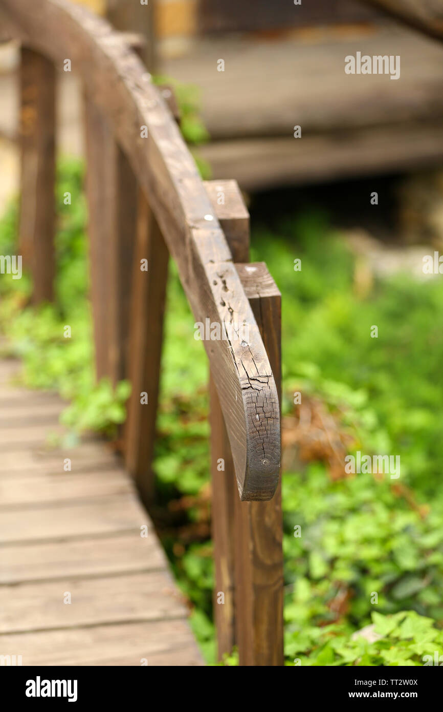 Old wooden fence in the garden Stock Photo - Alamy
