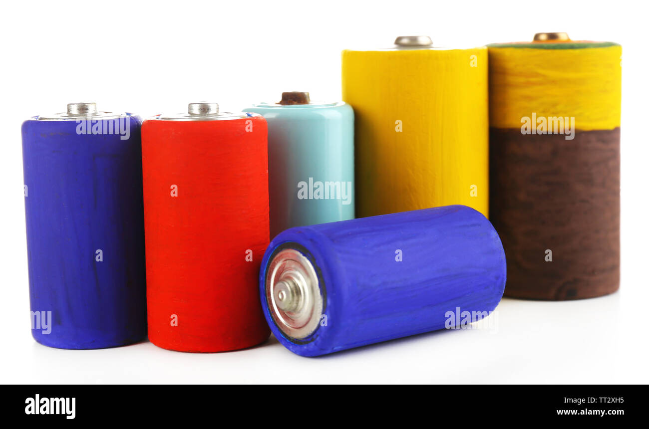 Alkaline batteries, isolated on white Stock Photo Alamy