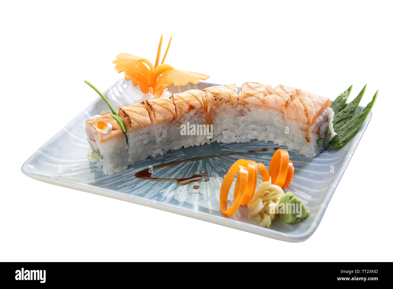 Sushi Plate Decoration Isolated Stock Photo 255761785 Alamy