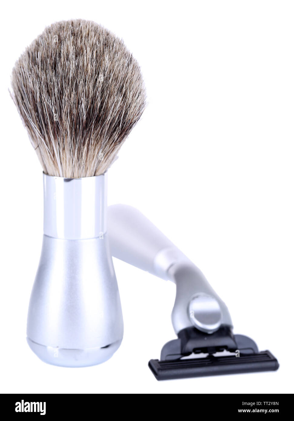 Shaving accessories isolated on white Stock Photo Alamy