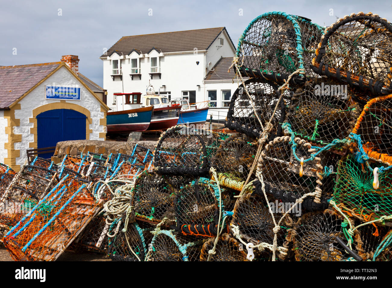 Harbour. Portballintrae Village. Causeway Coastal Route. Antrim County, Northern Ireland, Europe Stock Photo