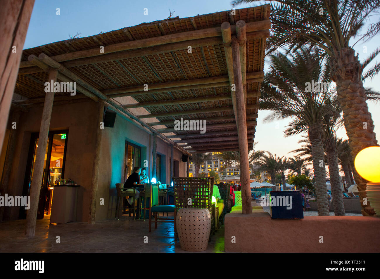 The Turquoiz Bar at the St. Regis Saadiyat Island in Abu Dhabi, United Arab Emirates. Stock Photo