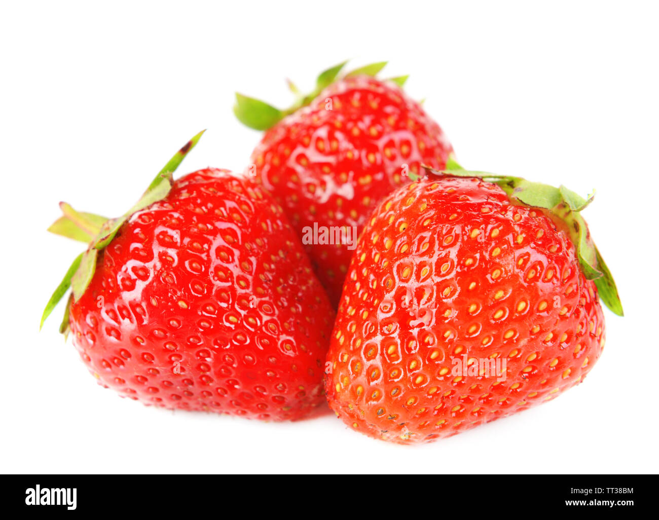 Ripe sweet strawberries isolated on white Stock Photo - Alamy