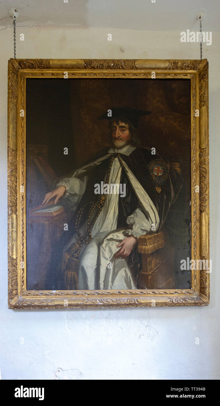 George Morley Portrait oil painting of George Morley 1598–1684, Mildenhall church ...