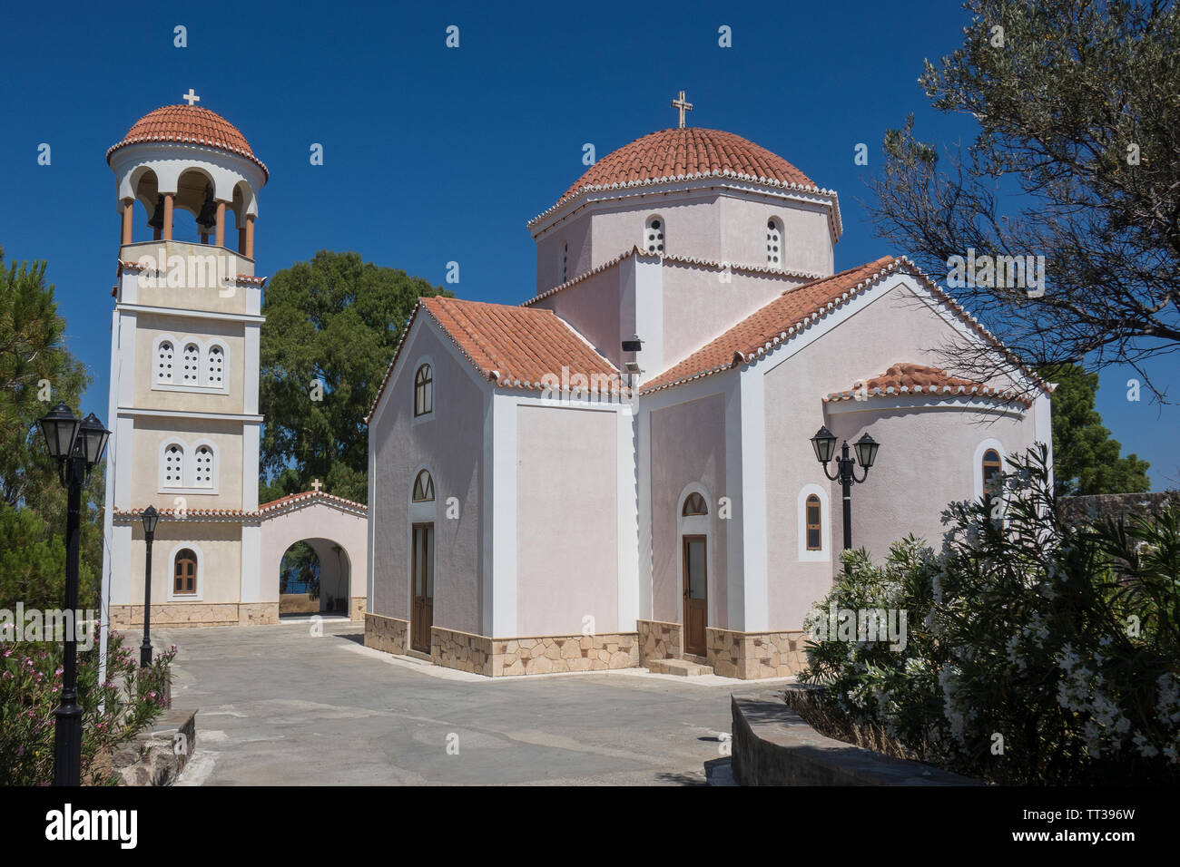 Greece, Saronic Islands, Aegina, Perdika, church Stock Photo Alamy