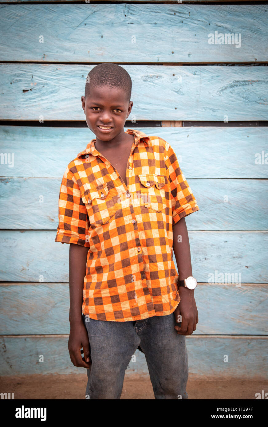 Same, Tanzania, 6th June, 2019:  african boy in a village of Tanzania Stock Photo